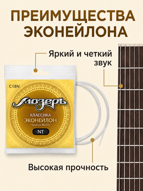 Струны для классических гитар C1 BN (Эконейлон, среднее натяжение)