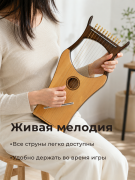 Лира 10-струнная, с увеличенным резонаторным корпусом из массива ясеня и верхней декой из ели. 