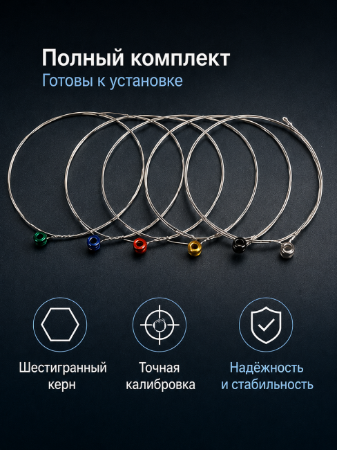 Струны для электрогитар SteelDrive SH L (основа на гексагональном керне с нержавеющей сталью) Струны для электрогитар SteelDrive SH L (основа на гексагональном керне с нержавеющей сталью)