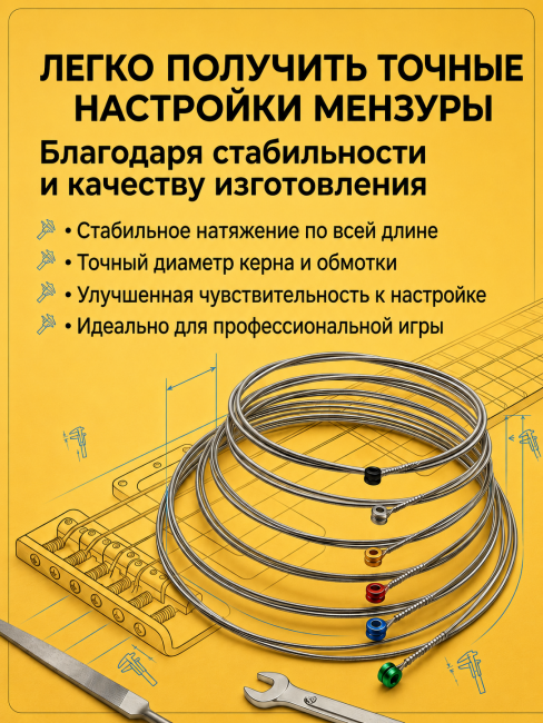 Струны для электрогитар HitDrive NH EL (основа на гексагональном керне с никелевым сплавом)