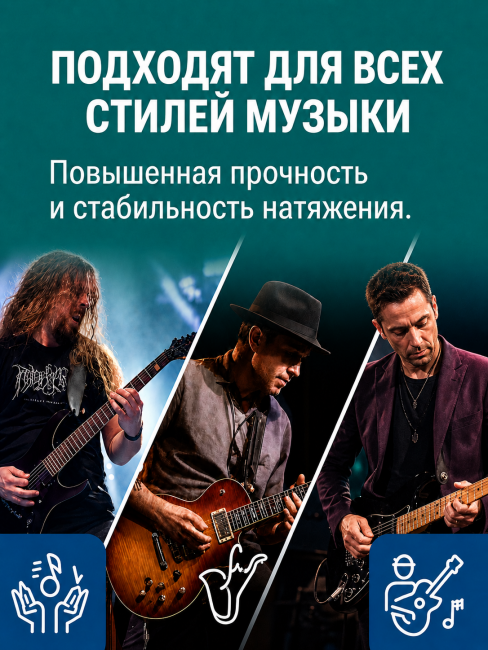 Струны для 7-ми струнных электрогитар HitDrive NH 7L (основа на гексагональном керне с никелевым сплавом)