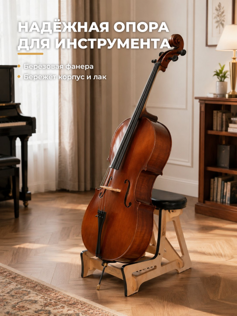 Стул-стойка разборный для виолончели из 4 частей SSC-3