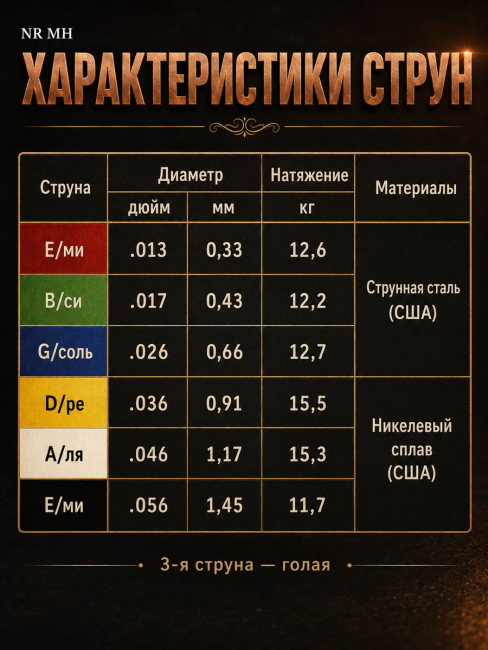 Струны для электрогитар DriveWay NR MH (основа круглый керн с никелевым сплавом)