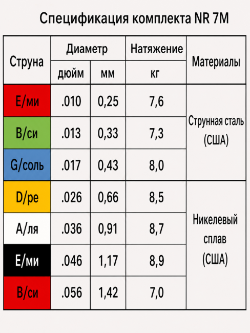 Струны для 7-ми струнных электрогитар DriveWay NR 7M (основа круглый керн с никелевым сплавом) Струны для 7-ми струнных электрогитар DriveWay NR 7M (основа круглый керн с никелевым сплавом)